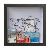 Vibe Geeks Adventure Archive Box Wood Frame Travel Tickets Keepsakes Storage Frame - White - Medium - 45-Degree Angle