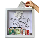 Vibe Geeks Adventure Archive Box Wood Frame Travel Tickets Keepsakes Storage Frame - Coffee - Small - Side View