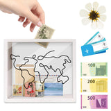 Vibe Geeks Adventure Archive Box Wood Frame Travel Tickets Keepsakes Storage Frame - Coffee - Small - Extra Image