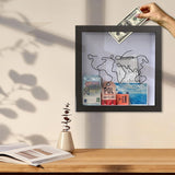 Vibe Geeks Adventure Archive Box Wood Frame Travel Tickets Keepsakes Storage Frame - Coffee - Small - Extra Image