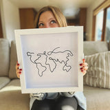 Vibe Geeks Adventure Archive Box Wood Frame Travel Tickets Keepsakes Storage Frame - Coffee - Small - Extra Image
