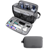Vibe Geeks Water Resistant Travel Toiletry Organizer Bag - Black - 45-Degree Angle