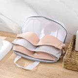 Vibe Geeks High Permeability Mesh Bra-shaped Lingerie Laundry Bags with Handle and Zipper - Blue - Rear View