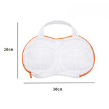Vibe Geeks High Permeability Mesh Bra-shaped Lingerie Laundry Bags with Handle and Zipper - Orange - Side View