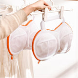 Vibe Geeks High Permeability Mesh Bra-shaped Lingerie Laundry Bags with Handle and Zipper - Orange - Close-Up Angle