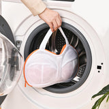 Vibe Geeks High Permeability Mesh Bra-shaped Lingerie Laundry Bags with Handle and Zipper - Orange - Low Angle