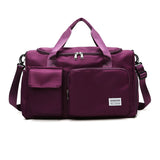 Vibe Geeks Waterproof and Lightweight Zipper Sports Gym Bag with Shoe Compartment - Dark Pink - Close-Up Angle