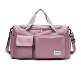 Vibe Geeks Waterproof and Lightweight Zipper Sports Gym Bag with Shoe Compartment - Grey - Close-Up Angle