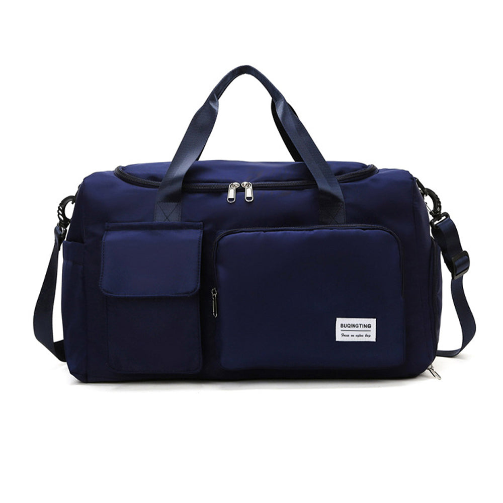 Vibe Geeks Waterproof and Lightweight Zipper Sports Gym Bag with Shoe Compartment - Grey