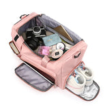 Vibe Geeks Waterproof and Lightweight Zipper Sports Gym Bag with Shoe Compartment - Pink - Extra Image