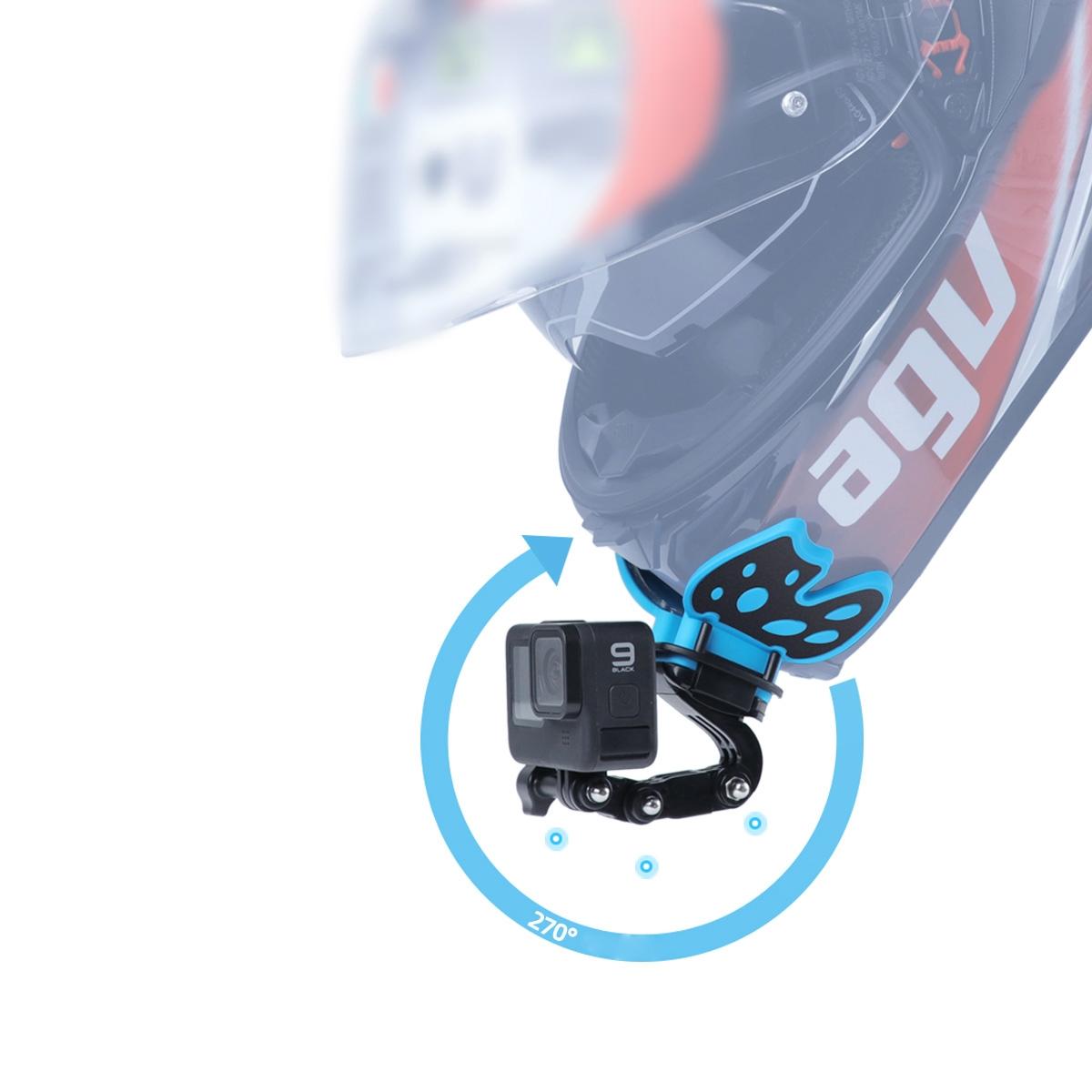 3-way Pivot Arm Butterfly Helmet Mount for Gopro Hero12 - Fluorescent Green