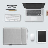 14-15 Inch Laptop Sleeve Briefcase With Zipper And Handle - Grey - Low Angle