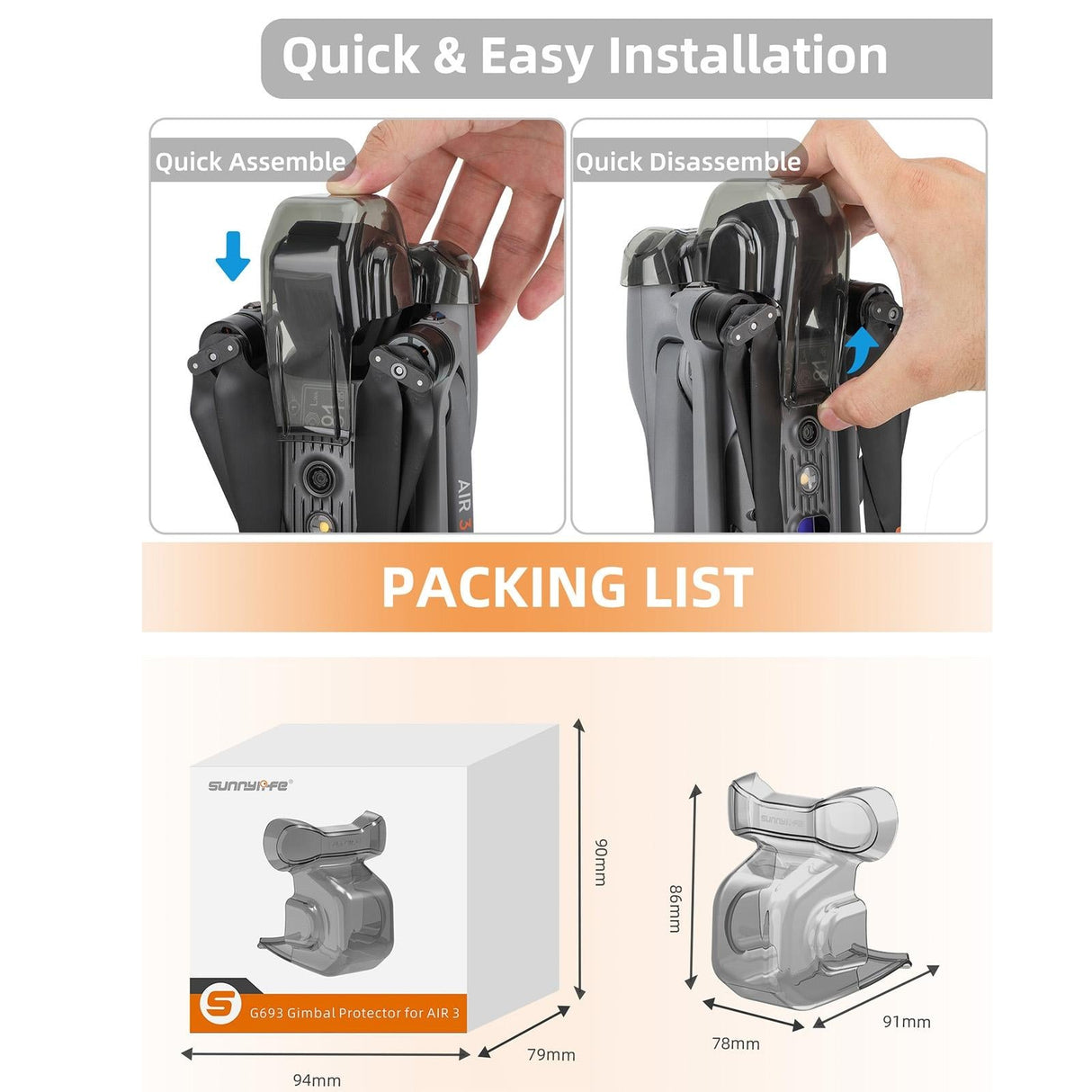 Air 3 Gimbal Shield Cover for Dji - G693