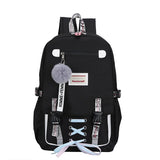 Anti-theft Usb Backpack for Sports and Leisure - Green - Front View