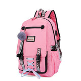 Anti-theft Usb Backpack for Sports and Leisure - Green - Side View