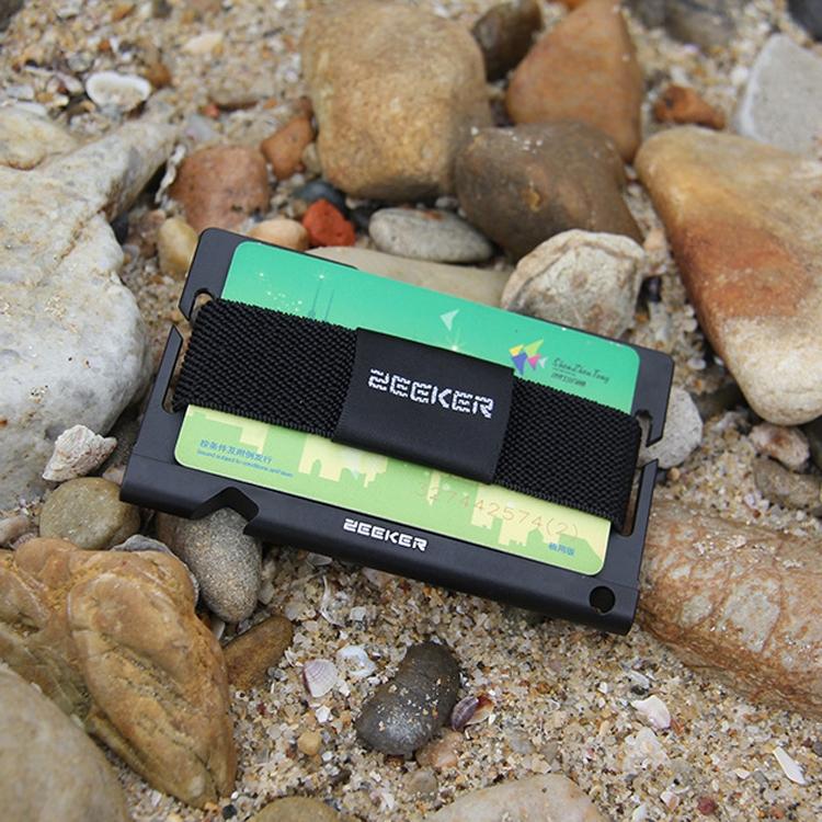 Multi Function Aluminum Card Holder For Men & Women Elastic Band Wallet - Dark Coffee