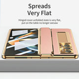For Samsung Galaxy z Fold4 5G Full Coverage Phone Case with Hinge - Integrated Design - Gold + Gold