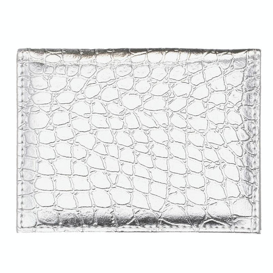 Pu Crocodile Pattern Card Holder Fits Cdc Documents - Silver