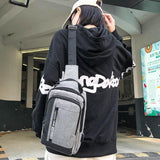 Men Crossbody Bag For Outdoor Sports Leisure - 3-Grey - Close-Up Angle