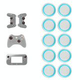 10-piece Luminous Gamepad Button Caps for Ps5 / Ps4 / Ps3 / Xbox one / 360 / Pro / Series x / s - Black White Circle - Low Angle