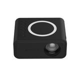 Portable Mini Projector For Home Use - Compatible With Mobile Devices - Black - Front View