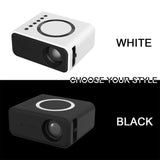Portable Mini Projector For Home Use - Compatible With Mobile Devices - Black - Side View