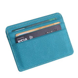 Lizard Pattern Pu Leather Card Holder Compact Bank Card Set - Yellow - 45-Degree Angle
