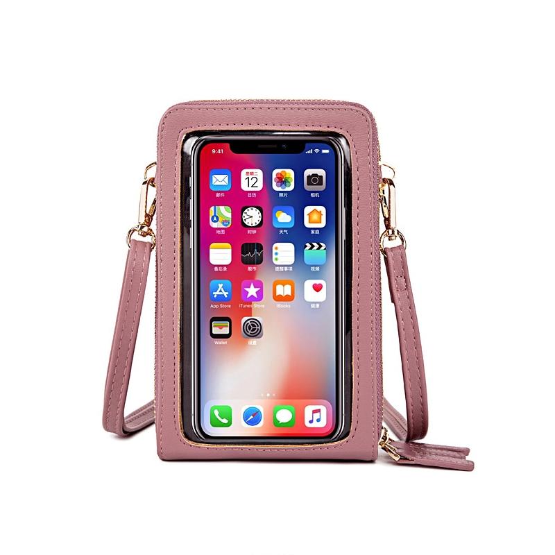 Multifunctional Touch Screen Phone Bag - Pink