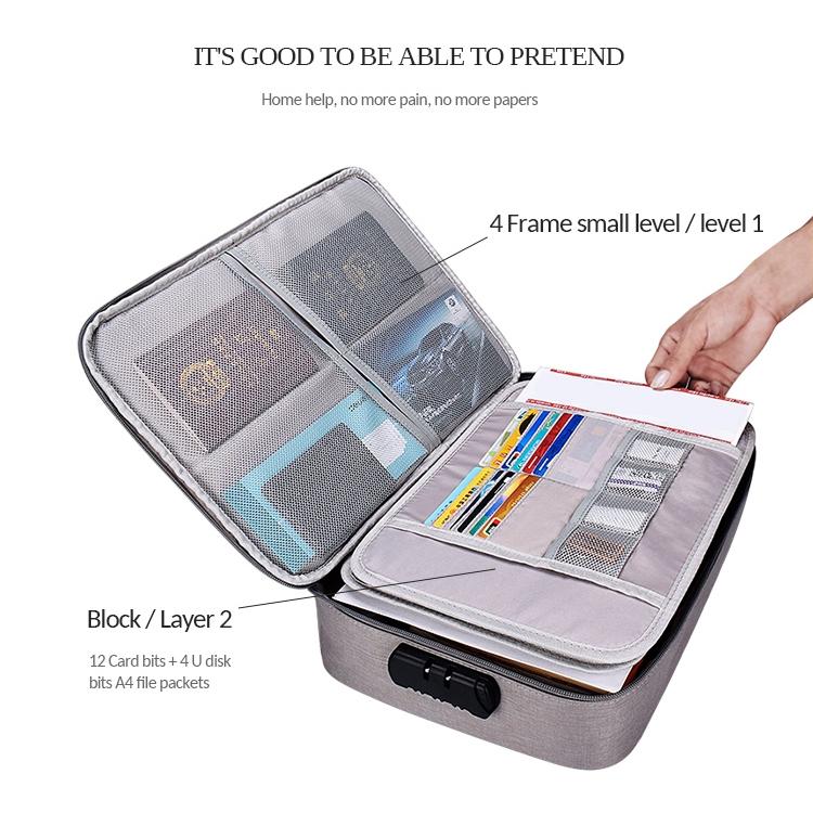 Waterproof Multi-layer Laptop Bag with Password Lock - Grey
