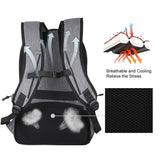 Grey Canvas Dual-shoulder Laptop Backpack - Portable Outdoor - 45-Degree Angle