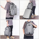 Grey Canvas Dual-shoulder Laptop Backpack - Portable Outdoor - Extra Image