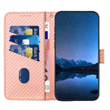 For Samsung Galaxy Z Fold4 5G Carbon Fiber Leather Phone Case With Lanyard - Dark Green - Close-Up Angle