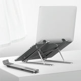 Adjustable Laptop Stand - Portable Folding Height Increase Heat Dissipation - Grey - Front View
