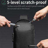 Waterproof Anti Theft Crossbody Chest Bag Men Oxford Cloth 34X18X10Cm - Grey - Top-Down View