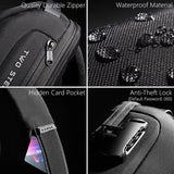 Waterproof Anti Theft Crossbody Chest Bag Men Oxford Cloth 34X18X10Cm - Grey - Low Angle