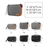 Portable Multi-functional Headphone Charger and Data Cable Storage Bag - 25 x 18 x 5cm - Grey - Close-Up Angle