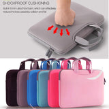 Portable Air Permeable Handheld Sleeve for Macbook Air / Pro and Laptops - 38x27.5x3.5cm 15.4 Inch - Grey - Low Angle