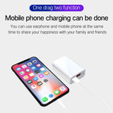Wireless 3d Stereo Earphones with Bluetooth 5.0 - Black - Top-Down View
