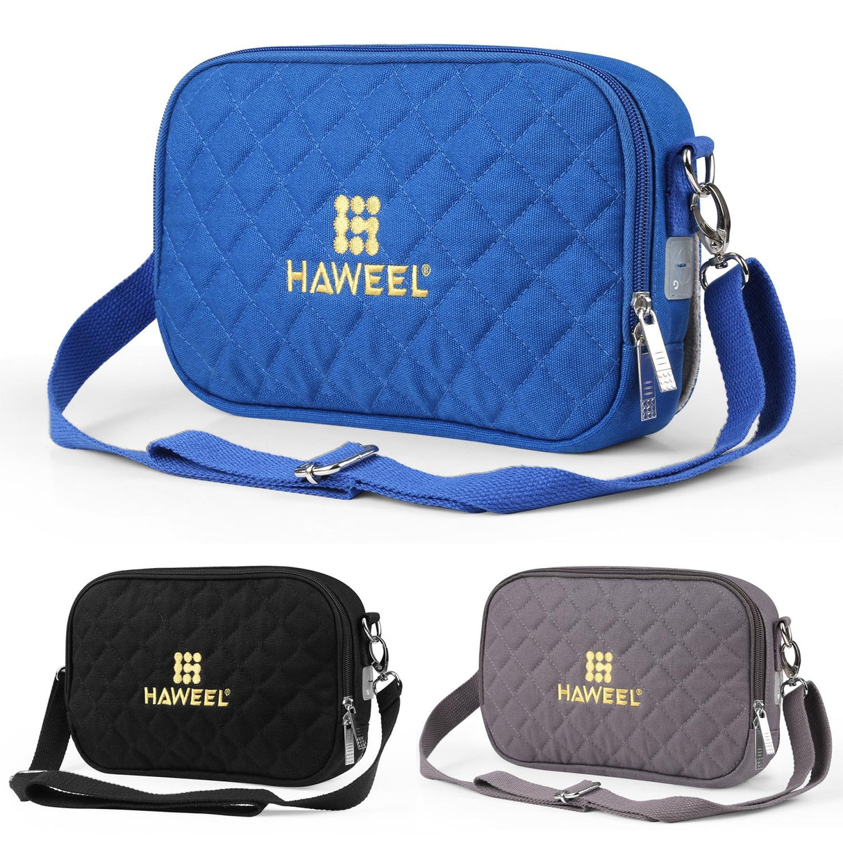 Small Messenger Bag With Tablet And Phone Warmer - Grey