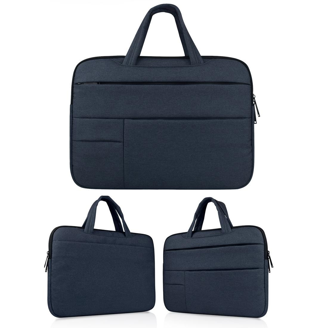 15.6 Inch Laptop Tablet Bag with Multiple Pockets and Soft Oxford Cloth Handle - Grey