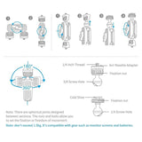 Adjustable Magic Arm Mount For Slr Camera - Grey - Top-Down View