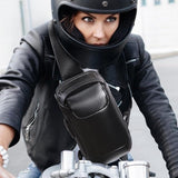 Carbon Fiber Anti Theft Waterproof Crossbody Chest Bag For Men & Women 34 X 18 X 10Cm - Grey - Rear View