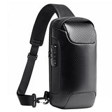 Carbon Fiber Anti Theft Waterproof Crossbody Chest Bag For Men & Women 34 X 18 X 10Cm - Grey - Low Angle