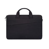 Portable Laptop Tablet Bag - 15.4 Inch Double Side Pockets Soft Handle Oxford Cloth - Grey - Side View