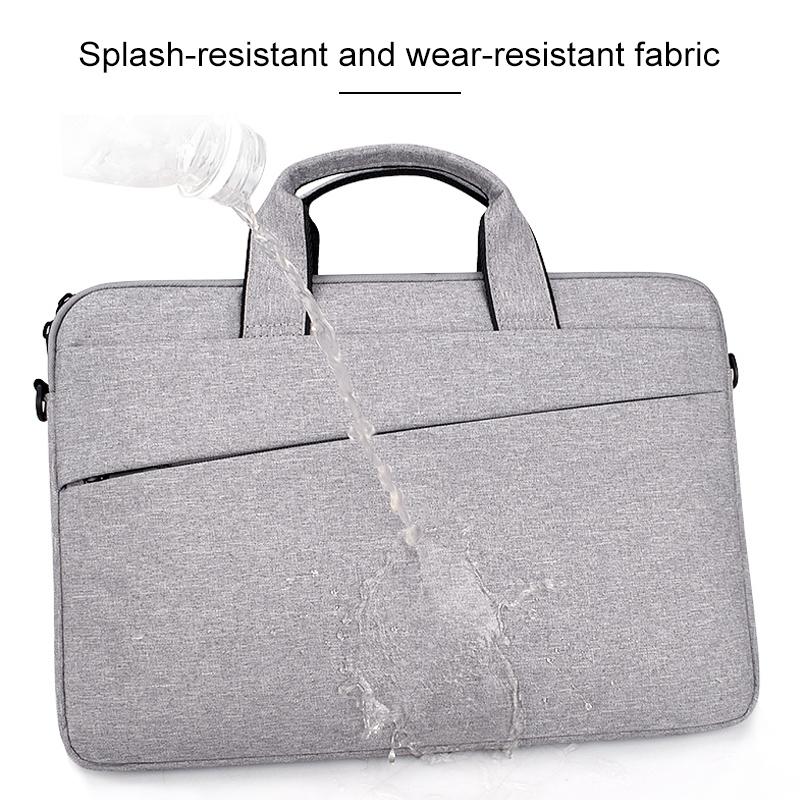 Portable Laptop Tablet Bag - 15.4 Inch Double Side Pockets Soft Handle Oxford Cloth - Grey