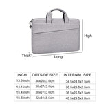 Portable Laptop Tablet Bag - 15.4 Inch Double Side Pockets Soft Handle Oxford Cloth - Grey