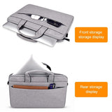 Portable Laptop Tablet Bag - 15.4 Inch Double Side Pockets Soft Handle Oxford Cloth - Grey