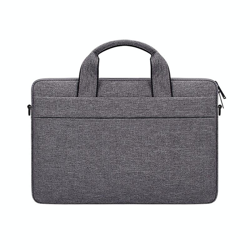 Portable Laptop Tablet Bag - 15.4 Inch Double Side Pockets Soft Handle Oxford Cloth - Grey
