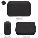 Versatile Headphone Charger & Data Cable Storage Bag - 17 x 11.5 x 5.5cm - Grey - 45-Degree Angle