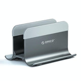 Space-saving Vertical Laptop Stand - Compact Design - Grey - Front View